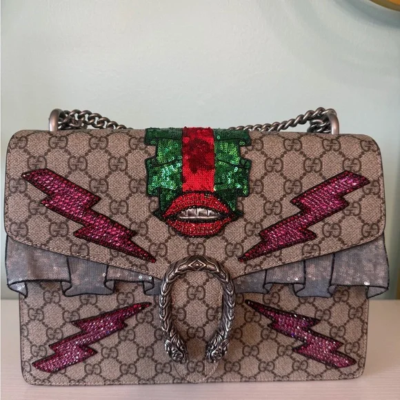 Gucci Dionysus with Lip, Lightning Bolts and Gucci Stripe down the back - Picture 1 of 14